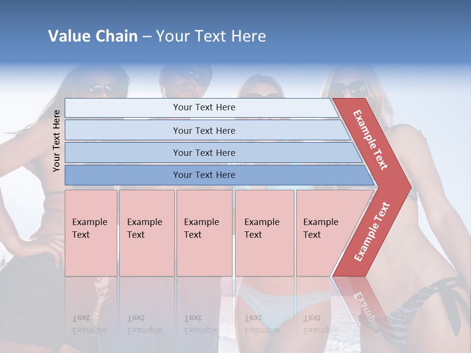 A Group Of People Standing Next To Each Other In Bikinis PowerPoint Template