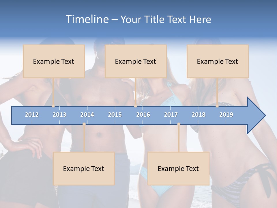 A Group Of People Standing Next To Each Other In Bikinis PowerPoint Template