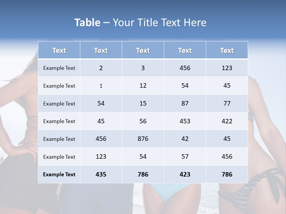 A Group Of People Standing Next To Each Other In Bikinis PowerPoint Template