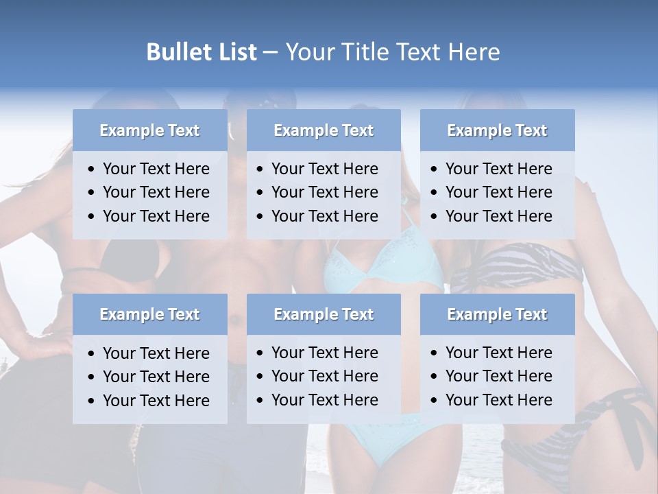 A Group Of People Standing Next To Each Other In Bikinis PowerPoint Template