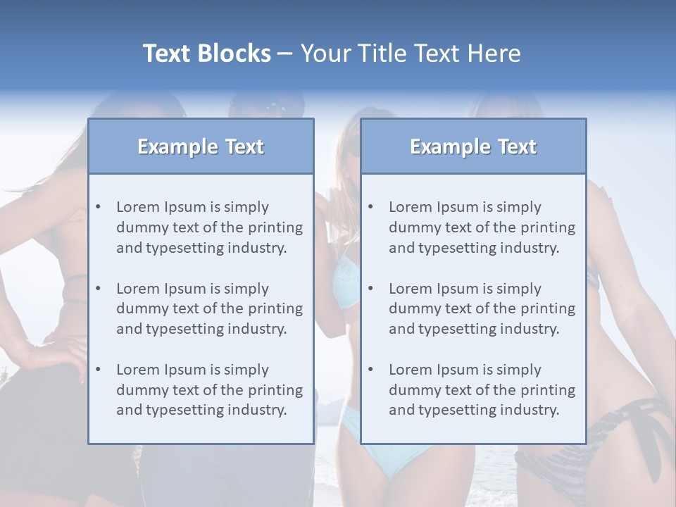A Group Of People Standing Next To Each Other In Bikinis PowerPoint Template