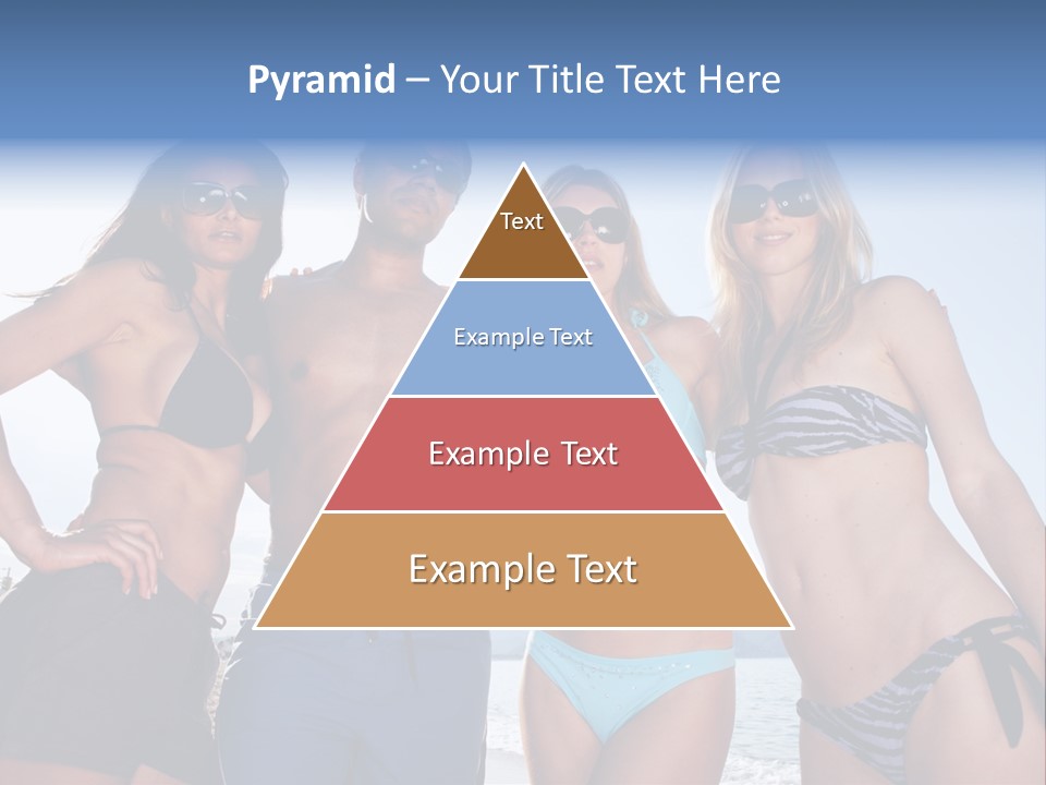 A Group Of People Standing Next To Each Other In Bikinis PowerPoint Template