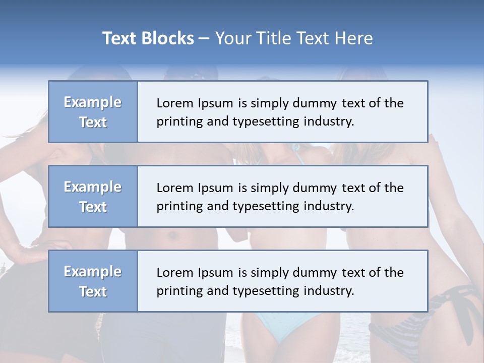 A Group Of People Standing Next To Each Other In Bikinis PowerPoint Template