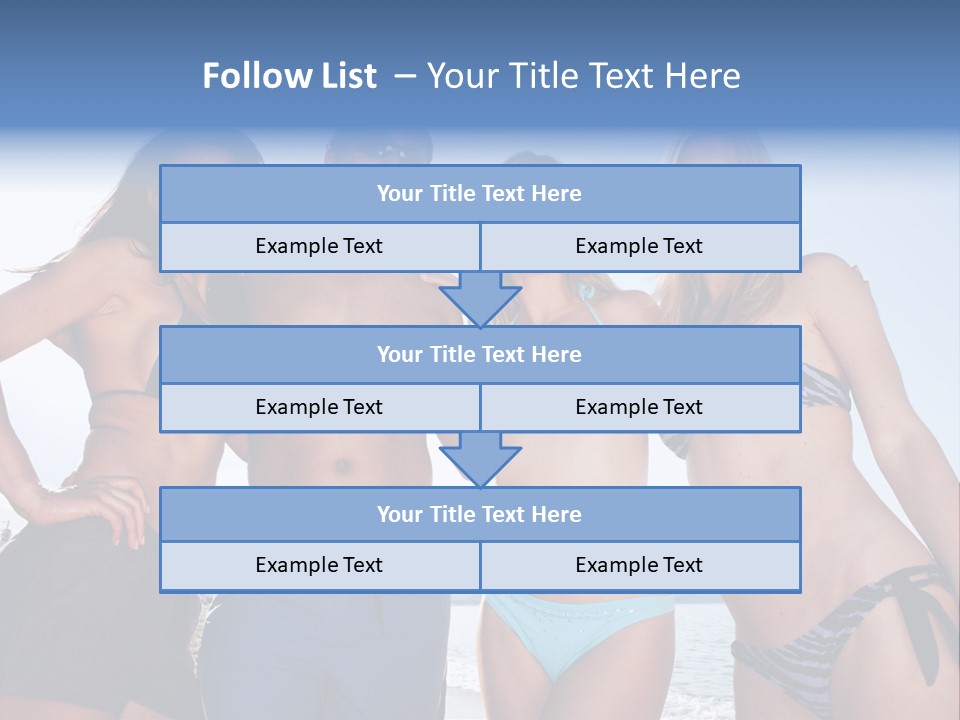 A Group Of People Standing Next To Each Other In Bikinis PowerPoint Template
