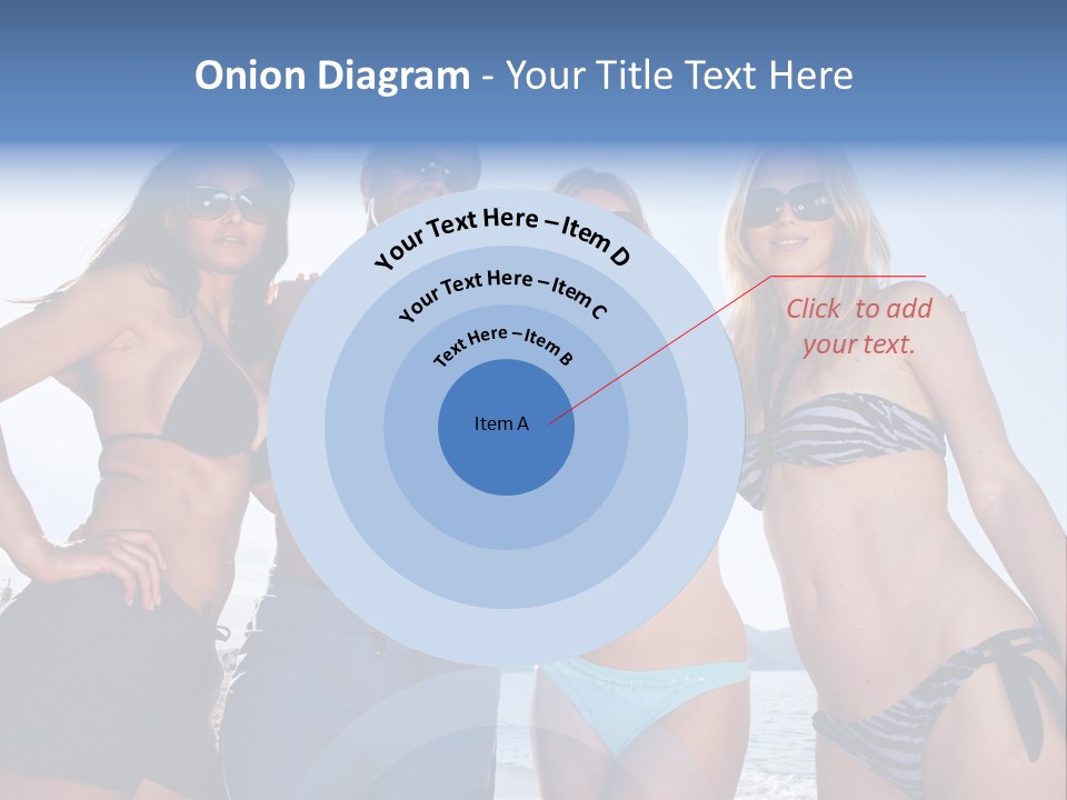 A Group Of People Standing Next To Each Other In Bikinis PowerPoint Template