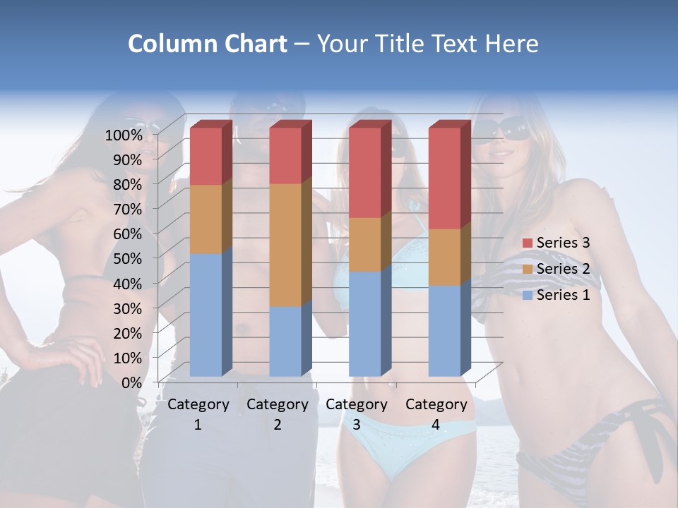 A Group Of People Standing Next To Each Other In Bikinis PowerPoint Template