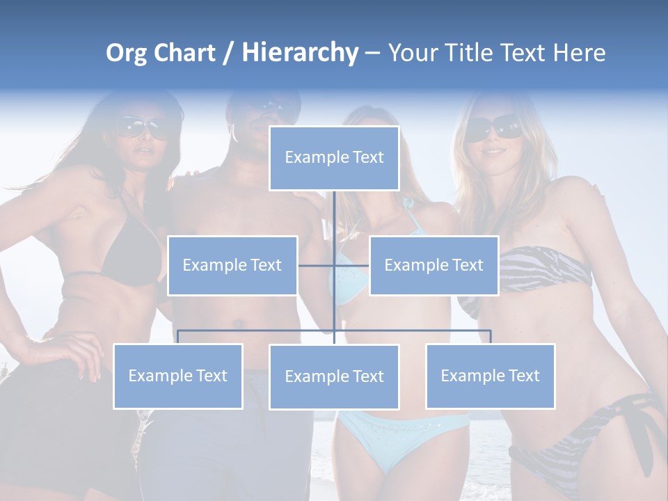 A Group Of People Standing Next To Each Other In Bikinis PowerPoint Template
