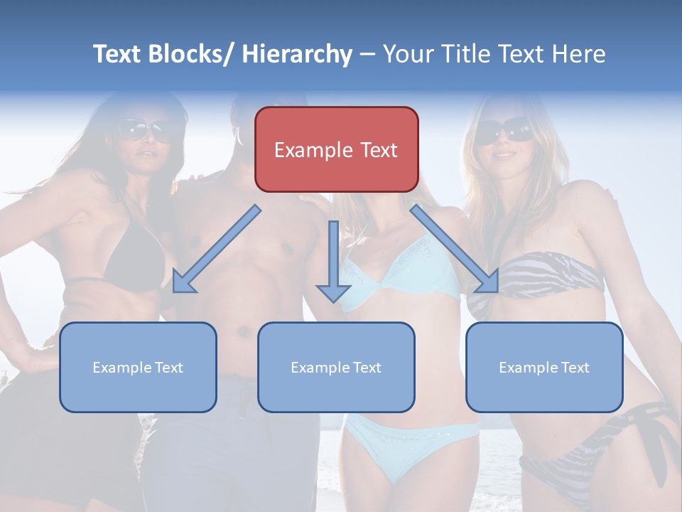 A Group Of People Standing Next To Each Other In Bikinis PowerPoint Template