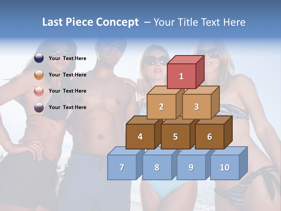 A Group Of People Standing Next To Each Other In Bikinis PowerPoint Template