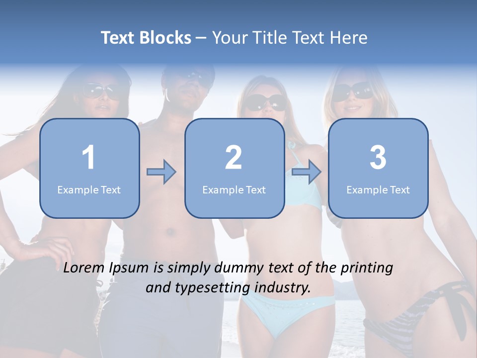 A Group Of People Standing Next To Each Other In Bikinis PowerPoint Template