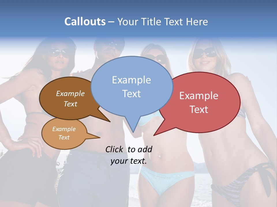 A Group Of People Standing Next To Each Other In Bikinis PowerPoint Template