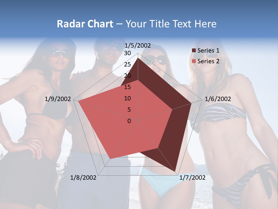 A Group Of People Standing Next To Each Other In Bikinis PowerPoint Template