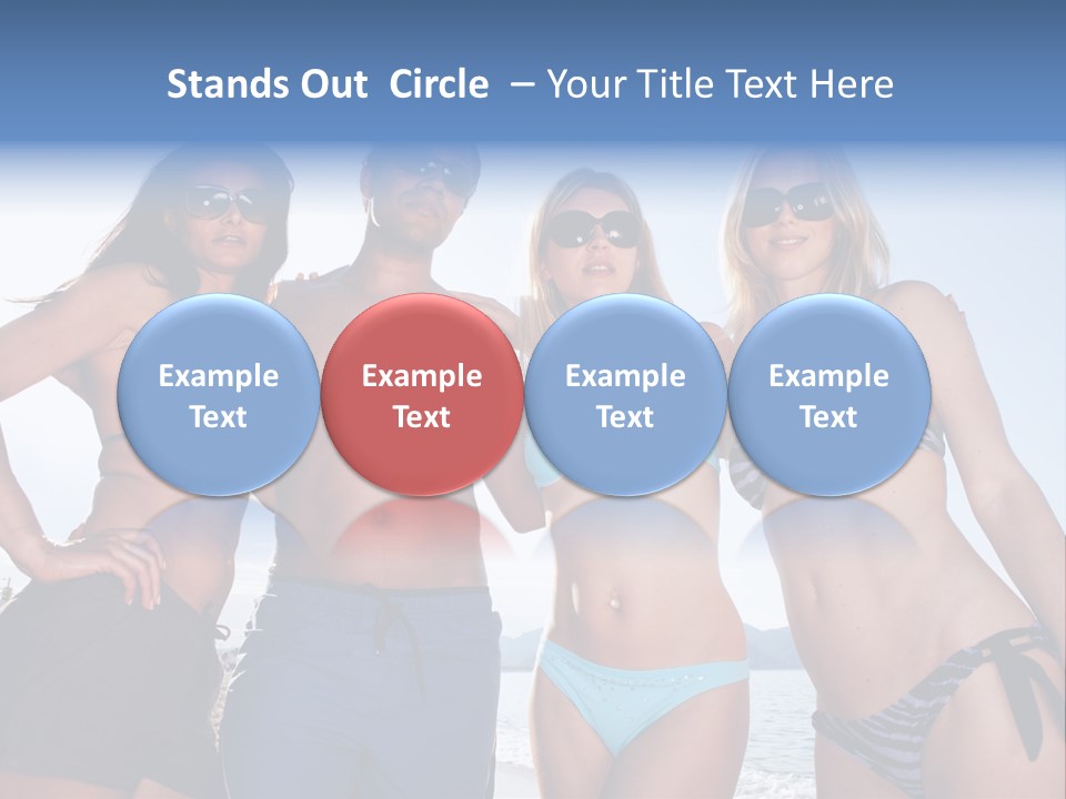 A Group Of People Standing Next To Each Other In Bikinis PowerPoint Template
