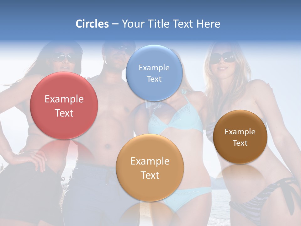 A Group Of People Standing Next To Each Other In Bikinis PowerPoint Template
