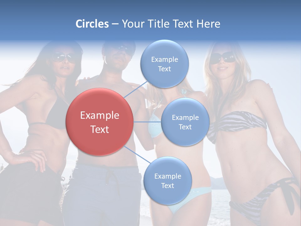 A Group Of People Standing Next To Each Other In Bikinis PowerPoint Template