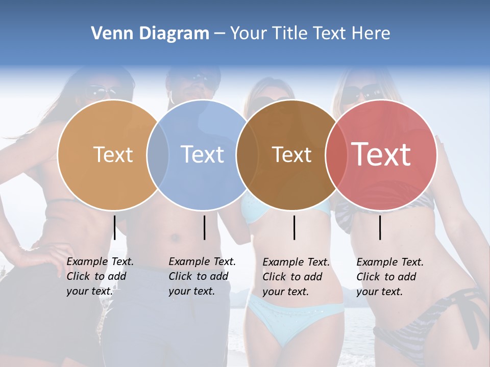 A Group Of People Standing Next To Each Other In Bikinis PowerPoint Template