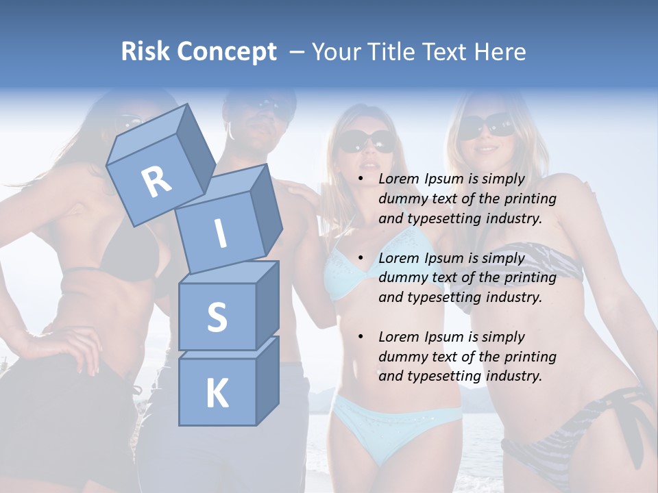 A Group Of People Standing Next To Each Other In Bikinis PowerPoint Template