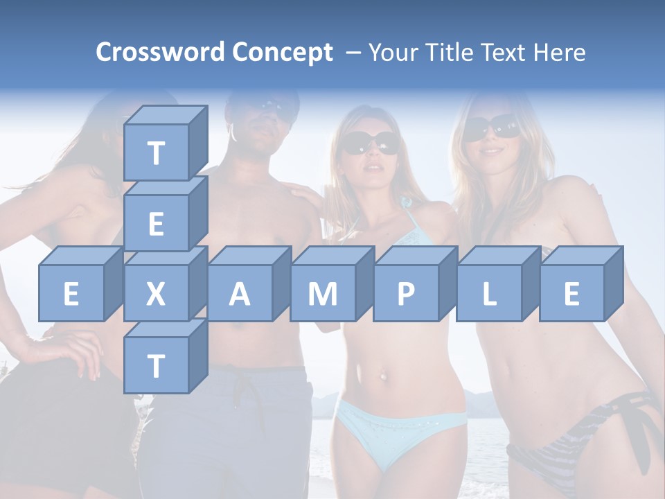 A Group Of People Standing Next To Each Other In Bikinis PowerPoint Template