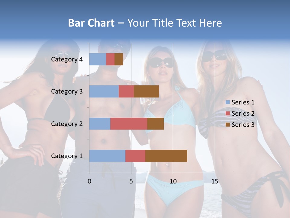 A Group Of People Standing Next To Each Other In Bikinis PowerPoint Template
