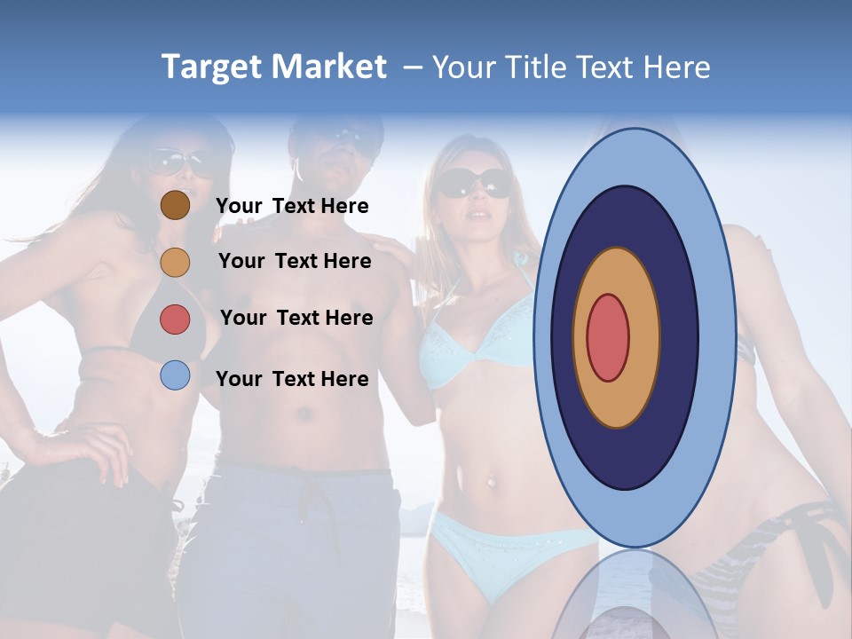 A Group Of People Standing Next To Each Other In Bikinis PowerPoint Template