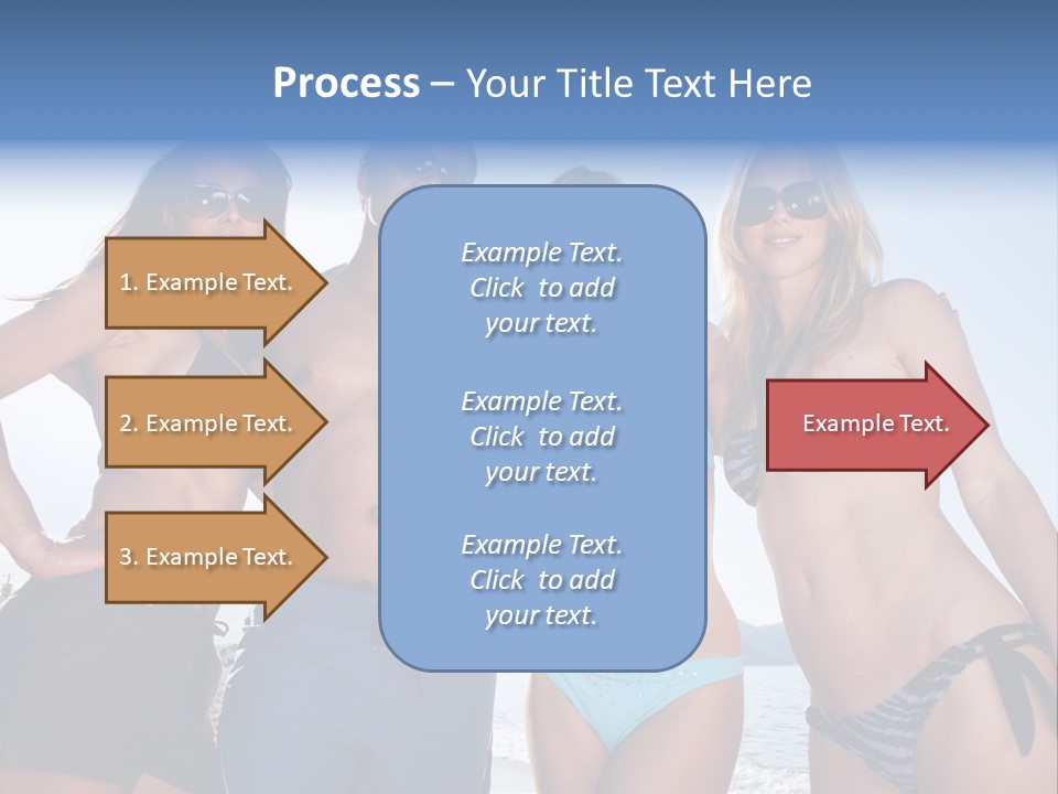 A Group Of People Standing Next To Each Other In Bikinis PowerPoint Template