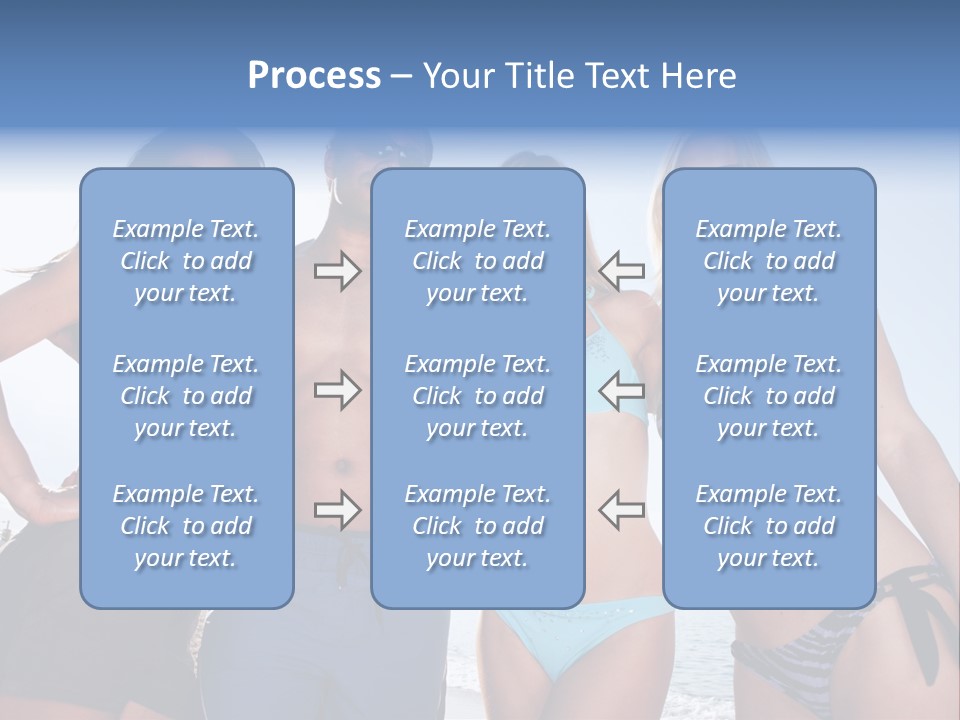 A Group Of People Standing Next To Each Other In Bikinis PowerPoint Template