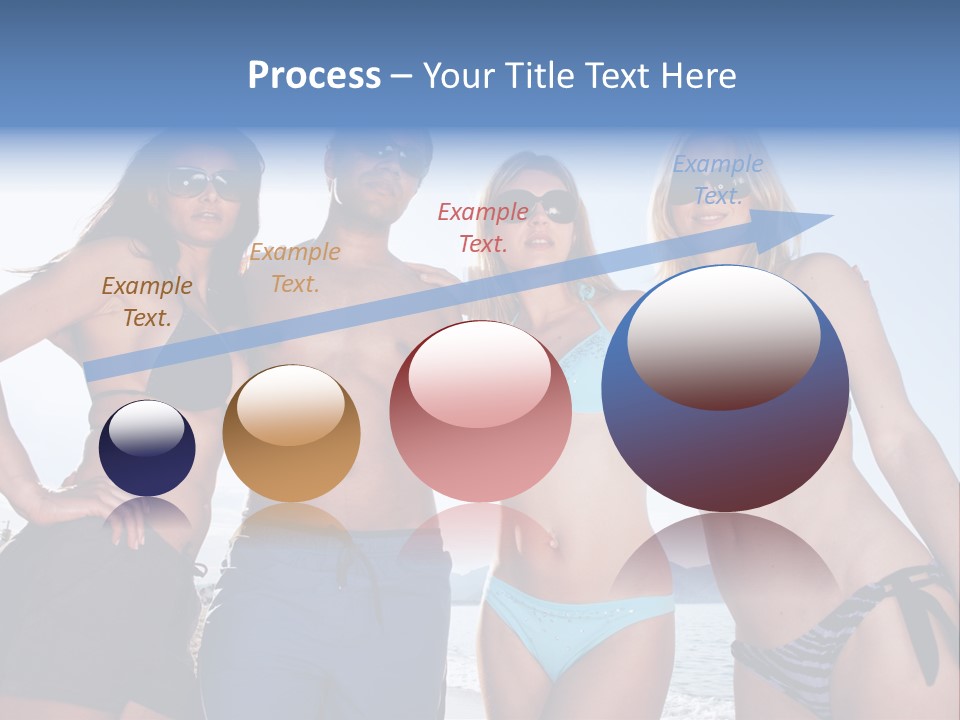 A Group Of People Standing Next To Each Other In Bikinis PowerPoint Template