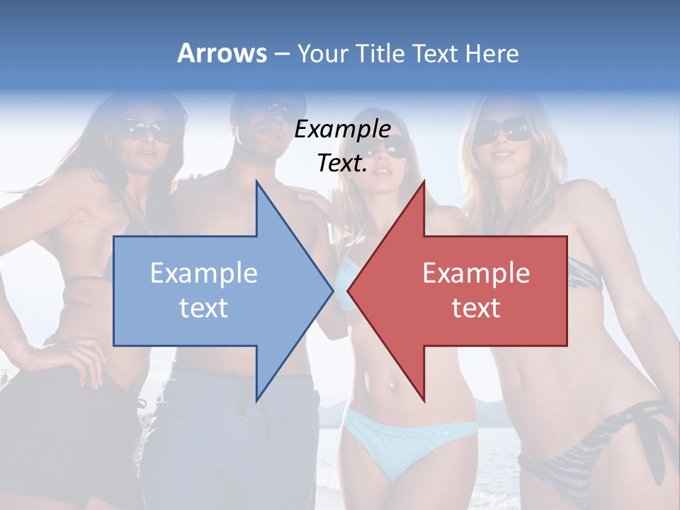 A Group Of People Standing Next To Each Other In Bikinis PowerPoint Template