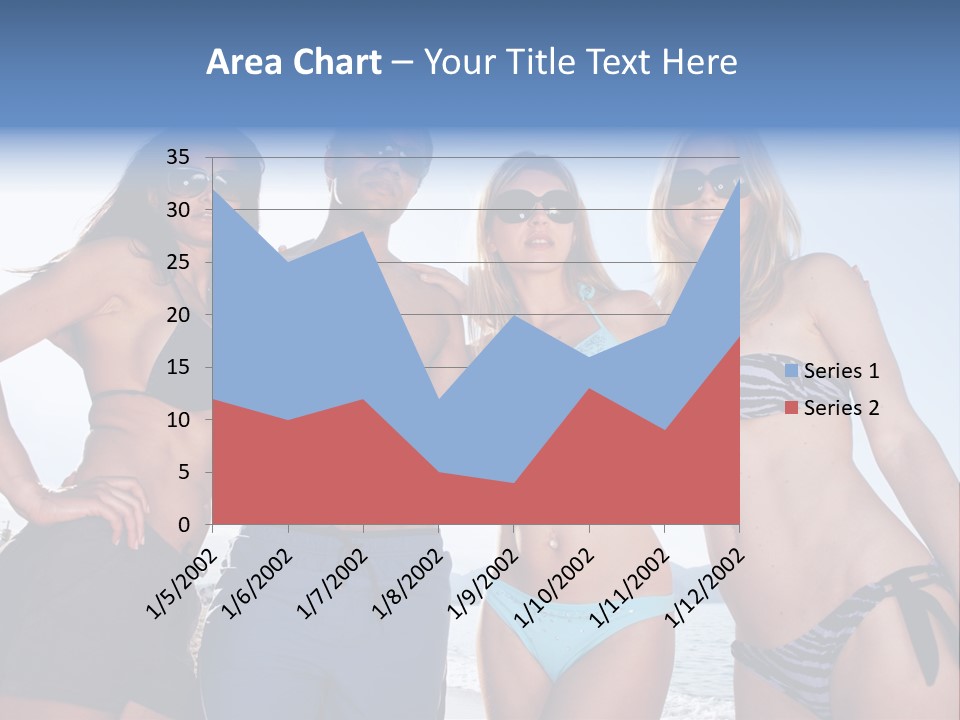 A Group Of People Standing Next To Each Other In Bikinis PowerPoint Template