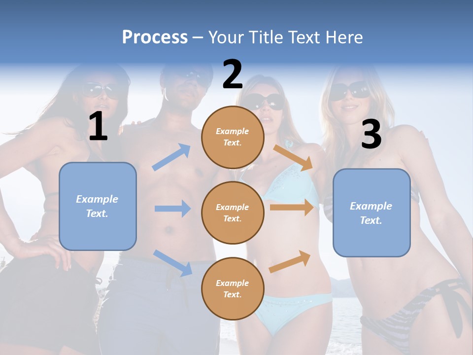 A Group Of People Standing Next To Each Other In Bikinis PowerPoint Template