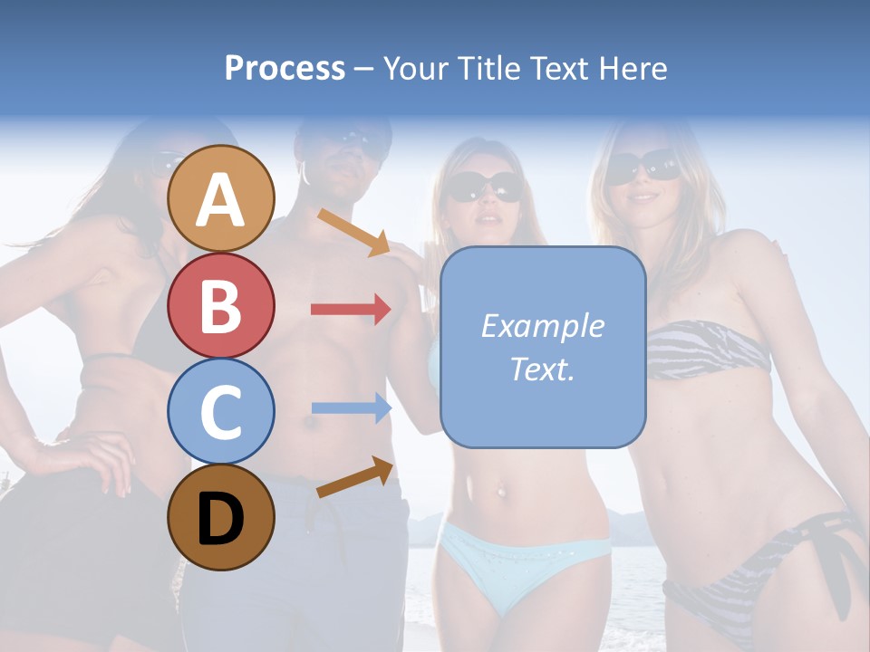 A Group Of People Standing Next To Each Other In Bikinis PowerPoint Template