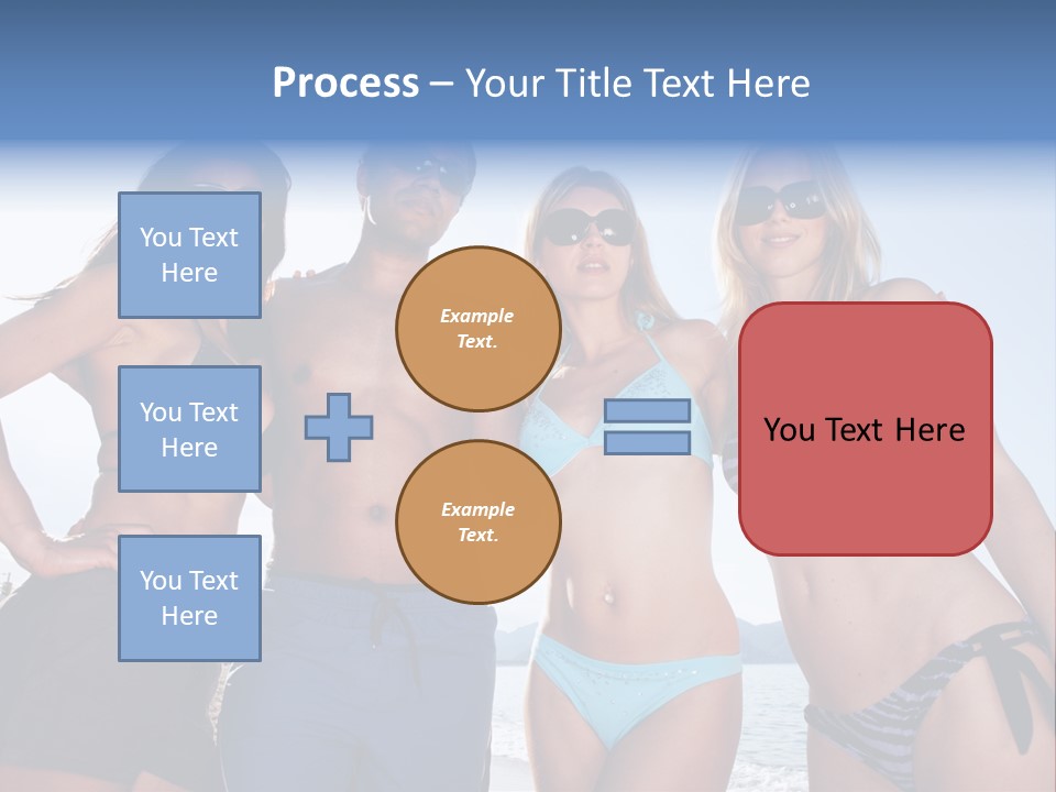 A Group Of People Standing Next To Each Other In Bikinis PowerPoint Template