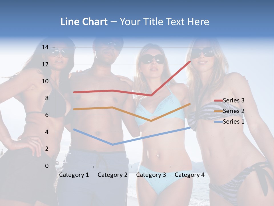 A Group Of People Standing Next To Each Other In Bikinis PowerPoint Template