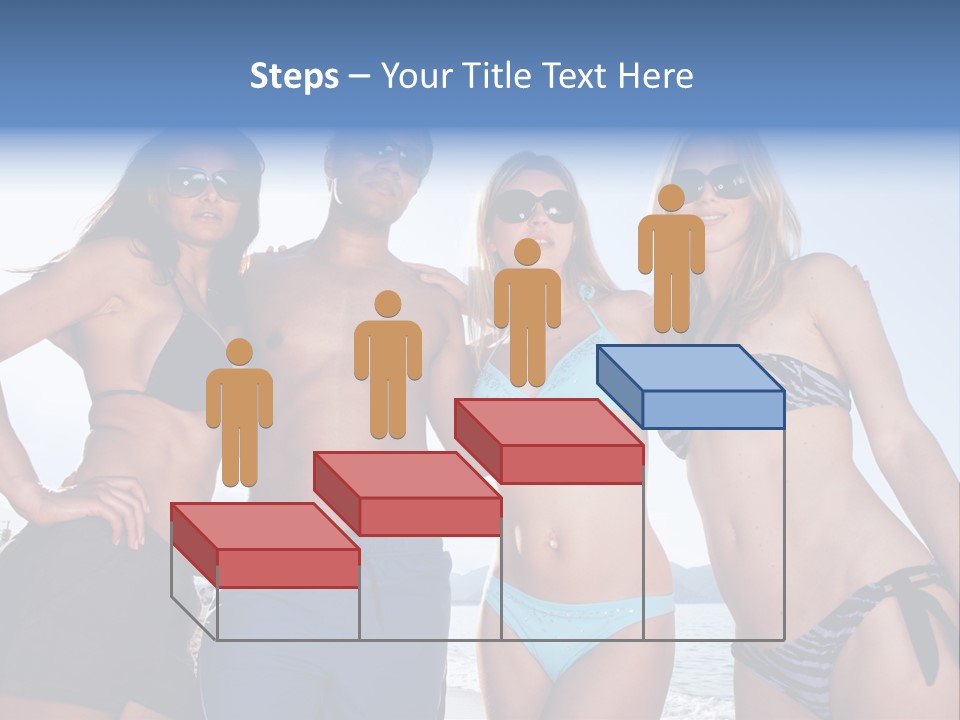 A Group Of People Standing Next To Each Other In Bikinis PowerPoint Template