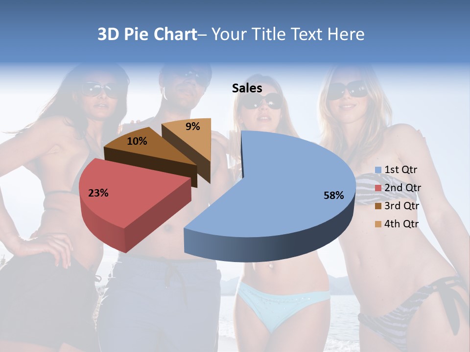 A Group Of People Standing Next To Each Other In Bikinis PowerPoint Template