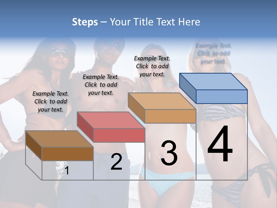 A Group Of People Standing Next To Each Other In Bikinis PowerPoint Template
