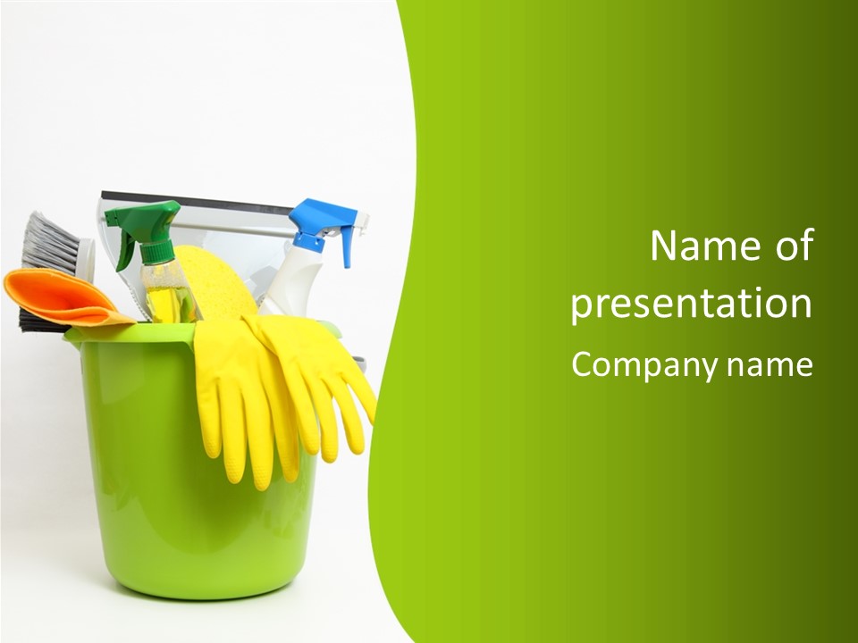 Spray Bottle Household Cleanup PowerPoint Template