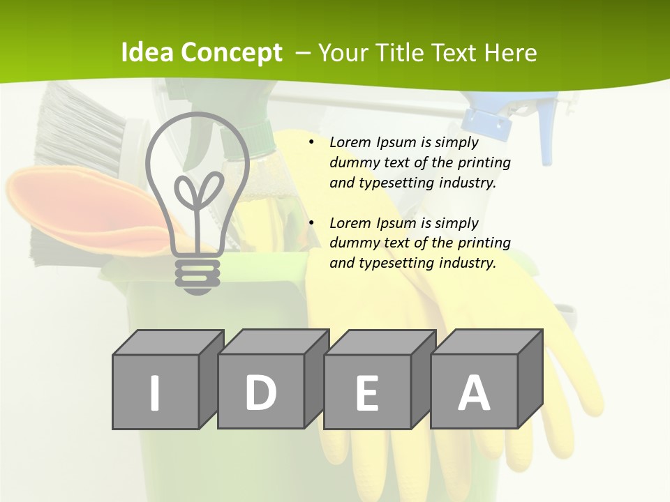 Spray Bottle Household Cleanup PowerPoint Template