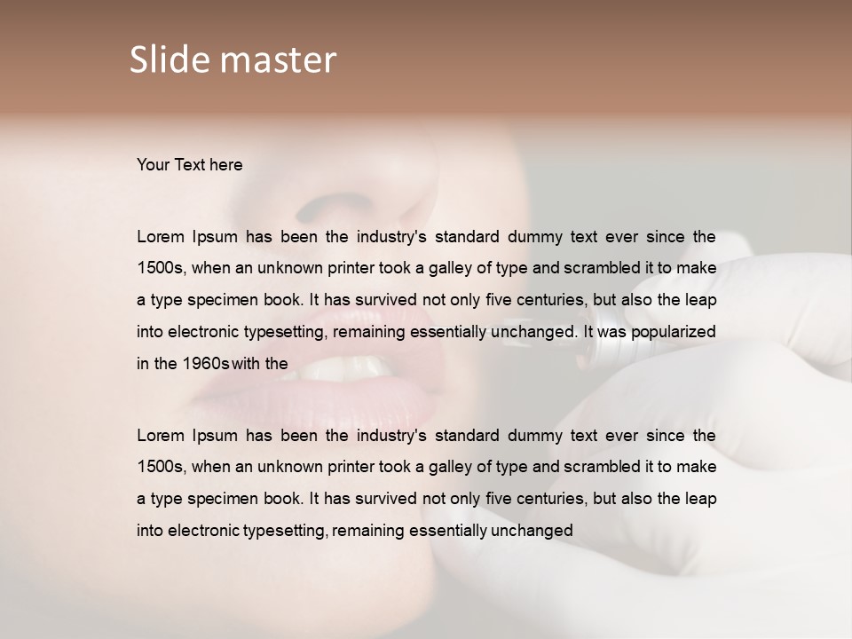 White Female Portrait PowerPoint Template