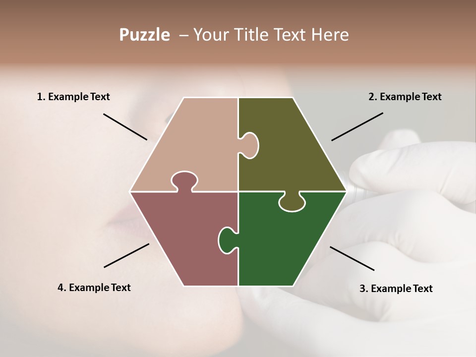 White Female Portrait PowerPoint Template