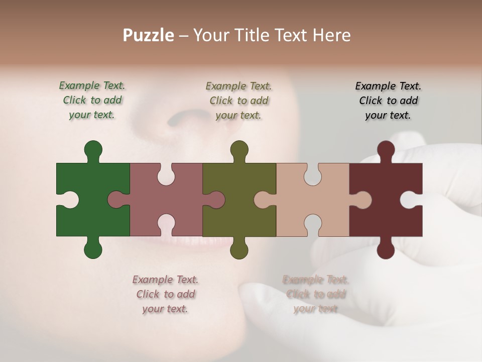 White Female Portrait PowerPoint Template