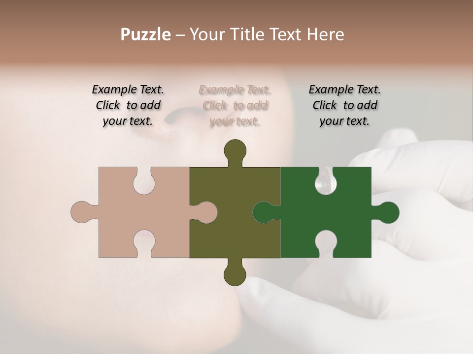 White Female Portrait PowerPoint Template