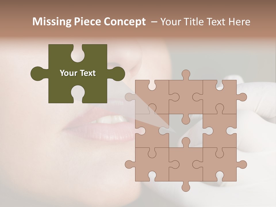 White Female Portrait PowerPoint Template