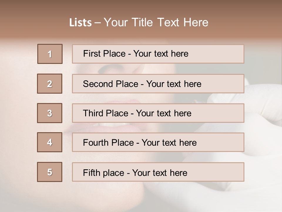 White Female Portrait PowerPoint Template
