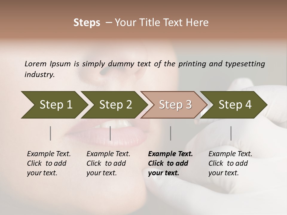 White Female Portrait PowerPoint Template