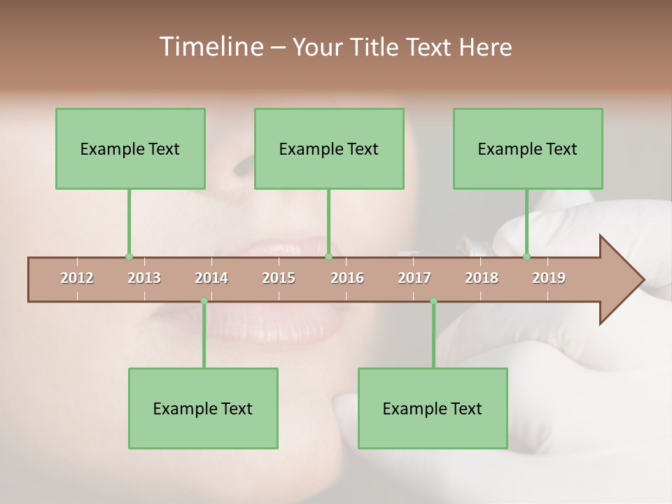 White Female Portrait PowerPoint Template
