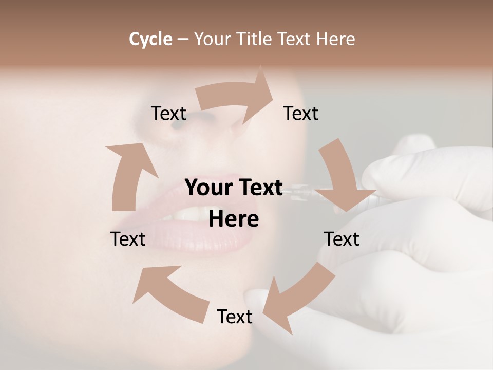 White Female Portrait PowerPoint Template