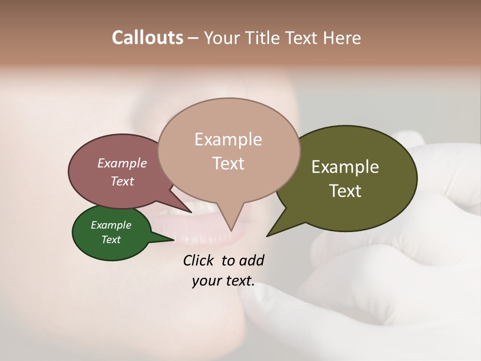 White Female Portrait PowerPoint Template