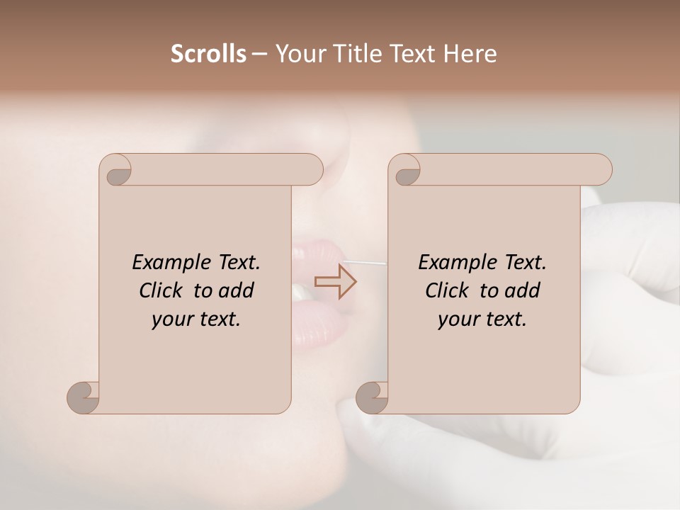 White Female Portrait PowerPoint Template