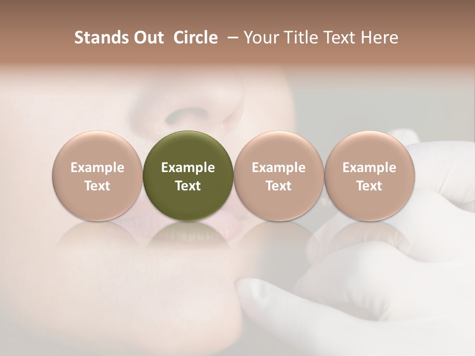 White Female Portrait PowerPoint Template